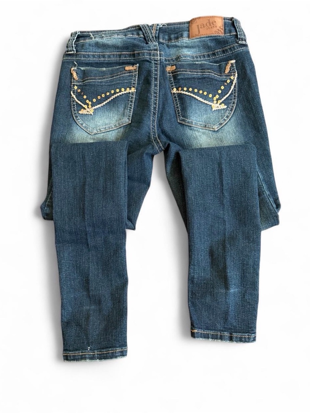 Jade Women's Skinny Dark Blue Jeans with Studded Back Pockets